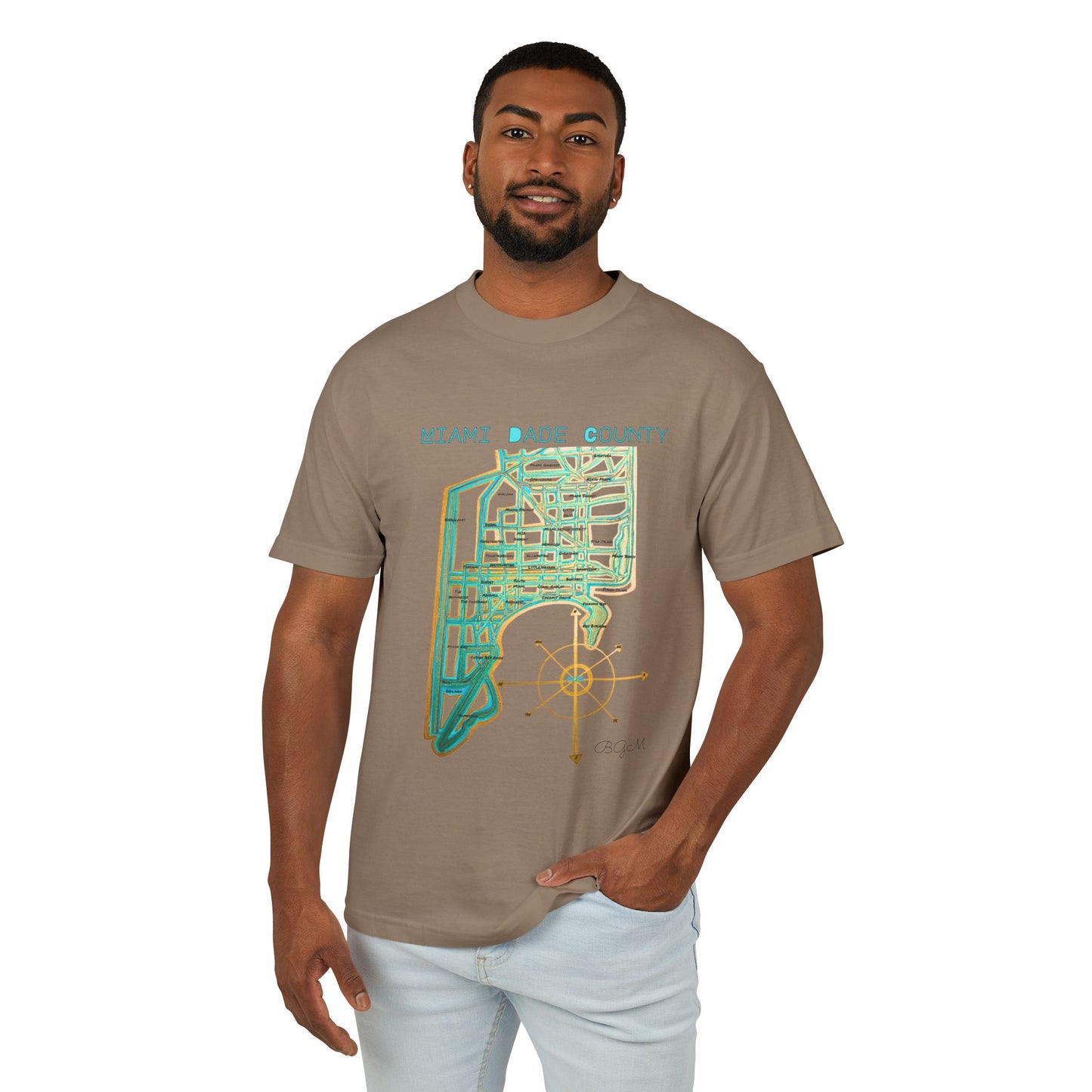 Beach Girl Miami's - Dade County  Map Tee