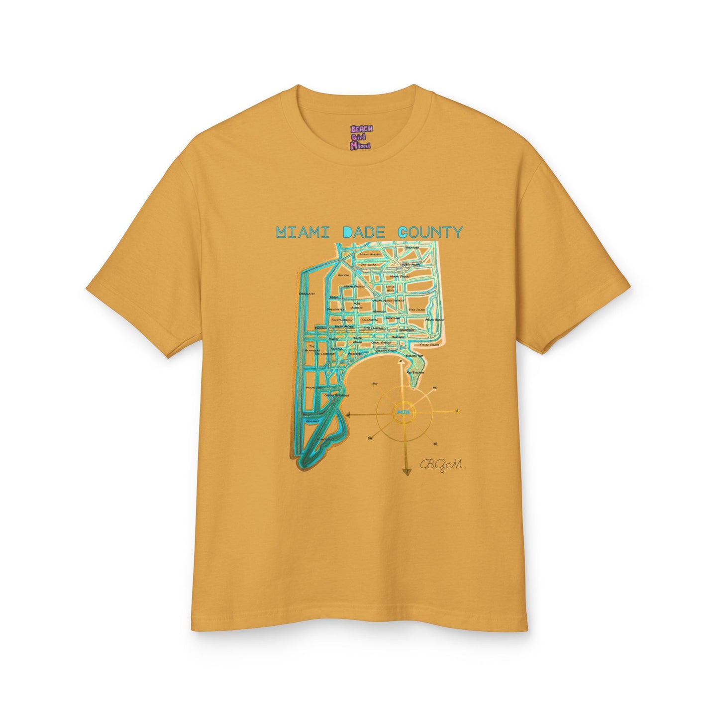 Beach Girl Miami's - Dade County  Map Tee