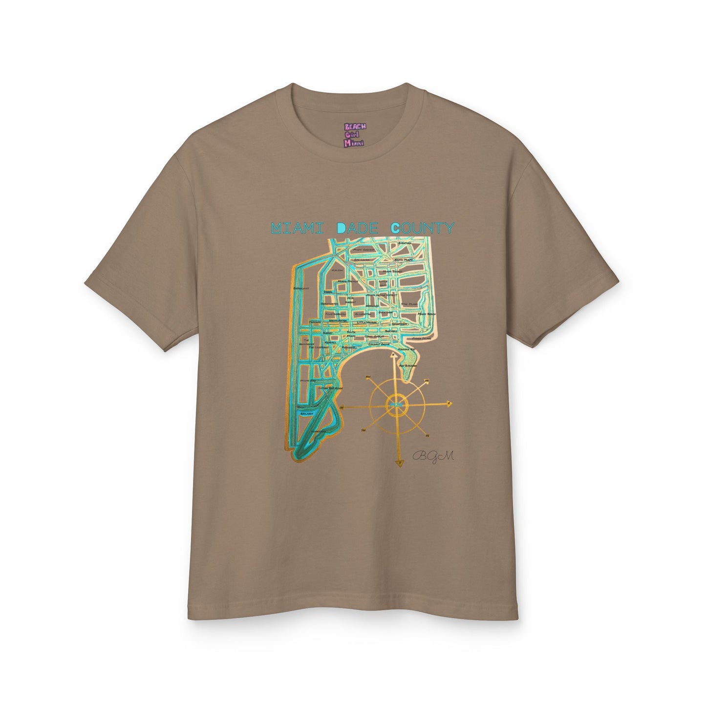 Beach Girl Miami's - Dade County  Map Tee