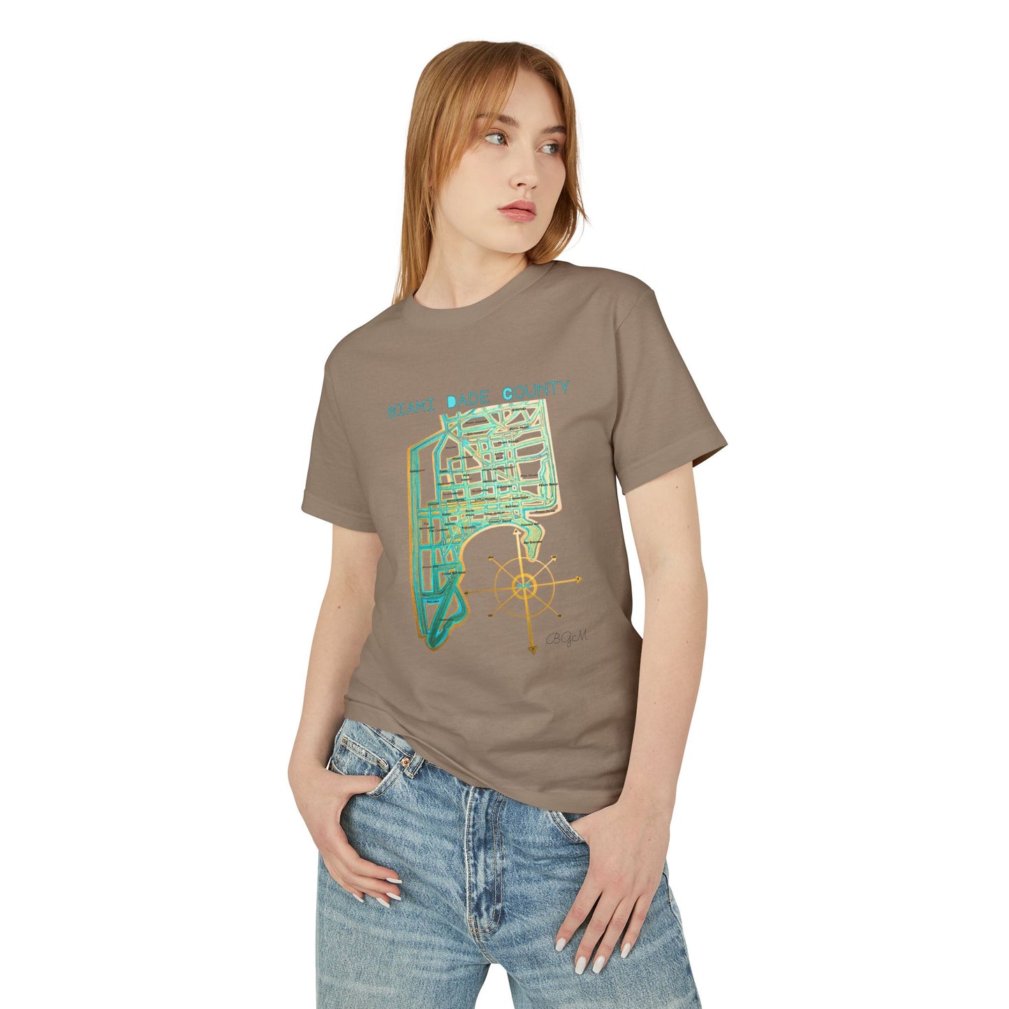 Beach Girl Miami's - Dade County  Map Tee