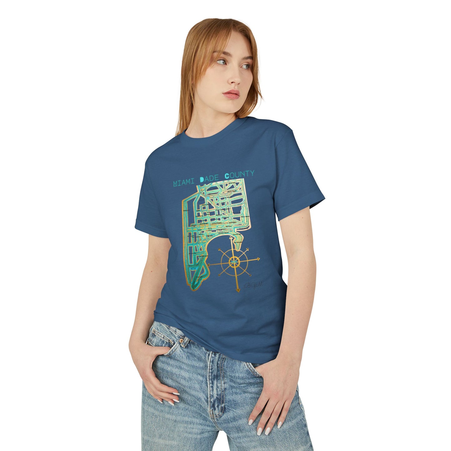 Beach Girl Miami's - Dade County  Map Tee