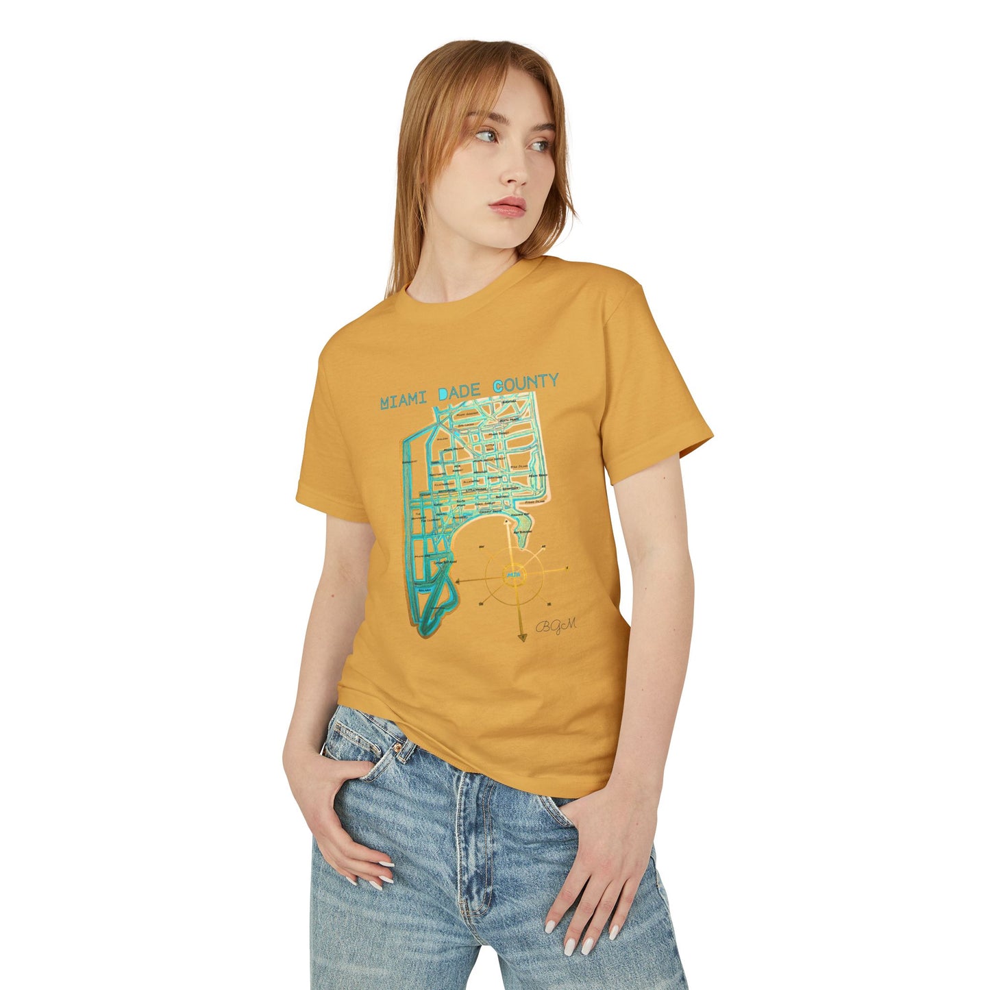 Beach Girl Miami's - Dade County  Map Tee