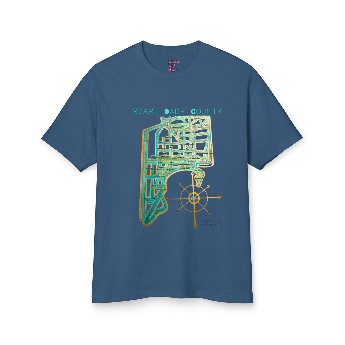 Beach Girl Miami's - Dade County  Map Tee