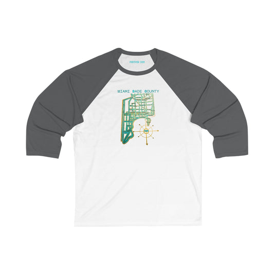 Miami Dade County Map Unisex Vintage-Inspired Baseball Tee
