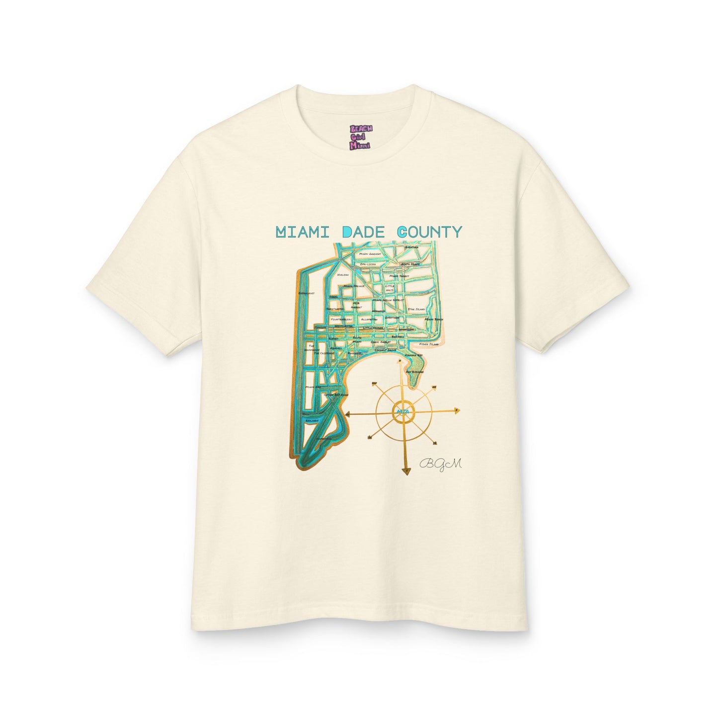 Beach Girl Miami's - Dade County  Map Tee