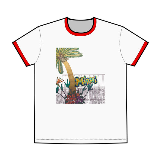 Miami Palm Unisex Ringer Tee