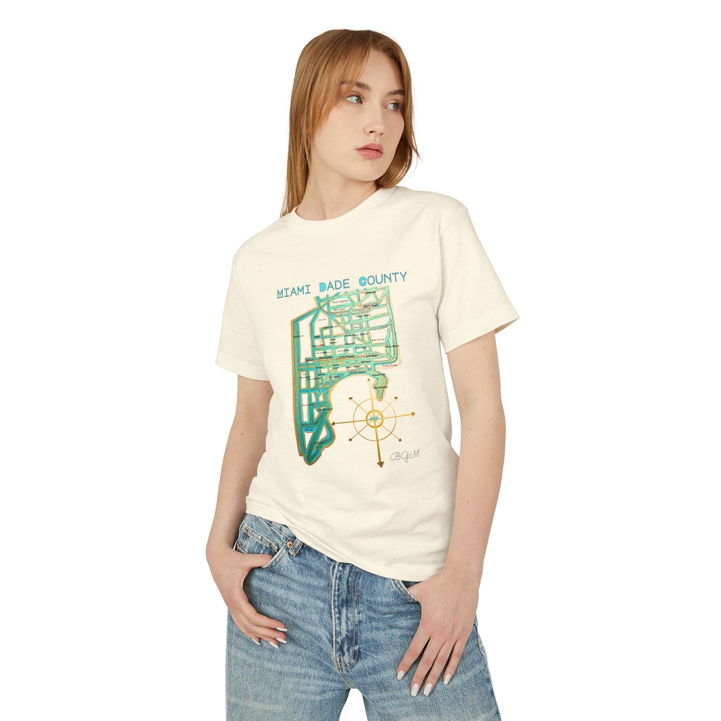 Beach Girl Miami's - Dade County  Map Tee